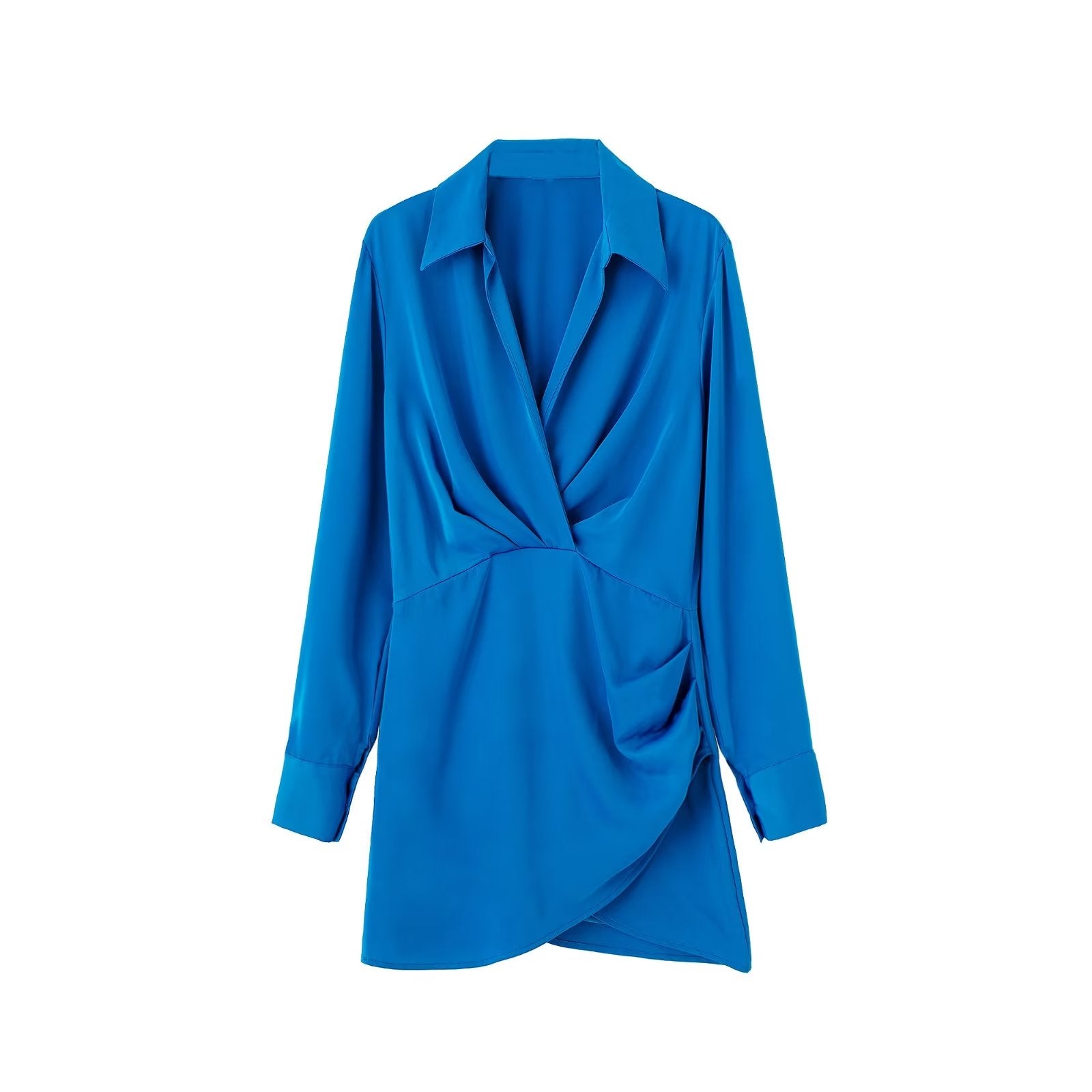 PB&amp;ZA Women 2022 Autumn New Chic Fashion silk satin texture Mini Dress Vintage Long Sleeve Female Dresses Vestidos Mujer