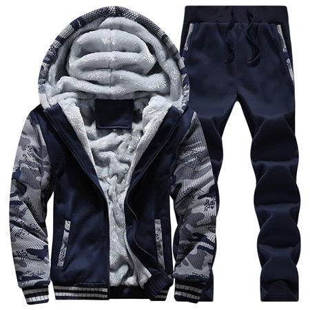 Winter Tracksuits Men Set  Hoodies+Pants