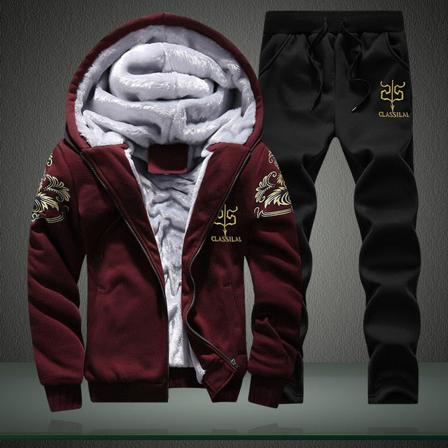 Winter Tracksuits Men Set  Hoodies+Pants