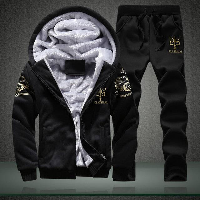 Winter Tracksuits Men Set  Hoodies+Pants