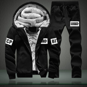 Winter Tracksuits Men Set  Hoodies+Pants