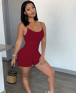 Women's black Spaghetti Strap Bodycon bodysuit