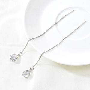 Vintage Gold Color Bar Long Thread Tassel Drop Earrings for