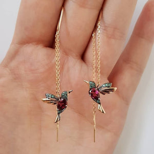 Vintage Gold Color Bar Long Thread Tassel Drop Earrings for