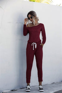 Women Summer Solid Color Jumpsuits Drawstring Design Pockets Decor Short Sleeve Mid Waist